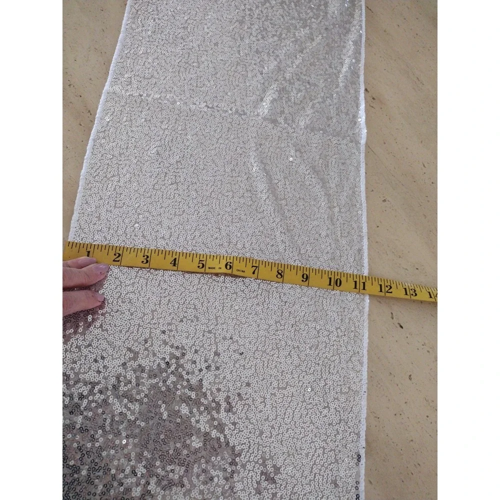 11x73 Silver Sequin Sparkly Table Runner Glitter Tablecloth Cover Wedding Party‎